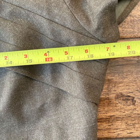 J. Crew Crepe Origami Sheath Dress Women’s 14 Brown Wool Blend Retro Office - Picture 7 of 11